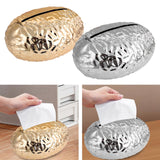 Maxbell Tissue Box Holder Egg Shaped Novelty Sturdy Stylish for Hotel Bathroom Decor Gold