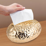 Maxbell Tissue Box Holder Egg Shaped Novelty Sturdy Stylish for Hotel Bathroom Decor Gold