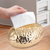 Maxbell Tissue Box Holder Egg Shaped Novelty Sturdy Stylish for Hotel Bathroom Decor Gold