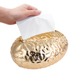 Maxbell Tissue Box Holder Egg Shaped Novelty Sturdy Stylish for Hotel Bathroom Decor Gold