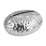 Maxbell Tissue Box Holder Egg Shaped Novelty Sturdy Stylish for Hotel Bathroom Decor Argent