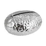 Maxbell Tissue Box Holder Egg Shaped Novelty Sturdy Stylish for Hotel Bathroom Decor Argent