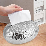 Maxbell Tissue Box Holder Egg Shaped Novelty Sturdy Stylish for Hotel Bathroom Decor Argent