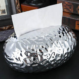 Maxbell Tissue Box Holder Egg Shaped Novelty Sturdy Stylish for Hotel Bathroom Decor Argent