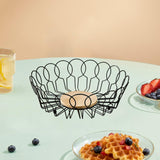 Maxbell Fruit Basket with Wood Base Stylish Practical Fruit Vegetable Storage Basket 26cmx8.5cm