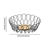 Maxbell Fruit Basket with Wood Base Stylish Practical Fruit Vegetable Storage Basket 26cmx8.5cm