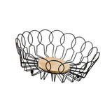 Maxbell Fruit Basket with Wood Base Stylish Practical Fruit Vegetable Storage Basket 26cmx8.5cm