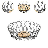 Maxbell Fruit Basket with Wood Base Stylish Practical Fruit Vegetable Storage Basket 26cmx8.5cm
