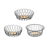 Maxbell Fruit Basket with Wood Base Stylish Practical Fruit Vegetable Storage Basket 26cmx8.5cm