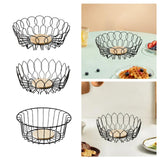 Maxbell Fruit Basket with Wood Base Stylish Practical Fruit Vegetable Storage Basket 26cmx8.5cm