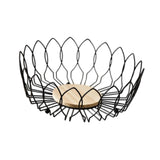 Maxbell Fruit Basket with Wood Base Stylish Practical Fruit Vegetable Storage Basket 25cmx9cm
