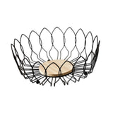 Maxbell Fruit Basket with Wood Base Stylish Practical Fruit Vegetable Storage Basket 25cmx9cm