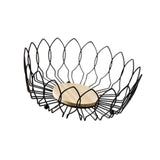 Maxbell Fruit Basket with Wood Base Stylish Practical Fruit Vegetable Storage Basket 25cmx9cm