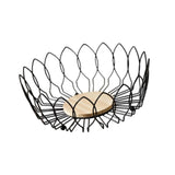 Maxbell Fruit Basket with Wood Base Stylish Practical Fruit Vegetable Storage Basket 25cmx9cm