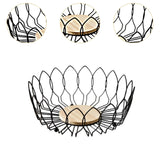 Maxbell Fruit Basket with Wood Base Stylish Practical Fruit Vegetable Storage Basket 25cmx9cm