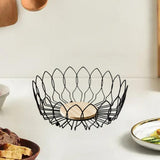 Maxbell Fruit Basket with Wood Base Stylish Practical Fruit Vegetable Storage Basket 25cmx9cm