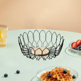 Maxbell Fruit Basket with Wood Base Stylish Practical Fruit Vegetable Storage Basket 25cmx9cm