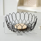 Maxbell Fruit Basket with Wood Base Stylish Practical Fruit Vegetable Storage Basket 25cmx9cm