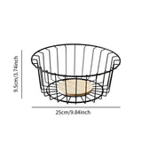 Maxbell Fruit Basket with Wood Base Stylish Practical Fruit Vegetable Storage Basket 25cmx9.5cm