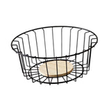 Maxbell Fruit Basket with Wood Base Stylish Practical Fruit Vegetable Storage Basket 25cmx9.5cm