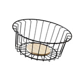 Maxbell Fruit Basket with Wood Base Stylish Practical Fruit Vegetable Storage Basket 25cmx9.5cm