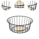 Maxbell Fruit Basket with Wood Base Stylish Practical Fruit Vegetable Storage Basket 25cmx9.5cm