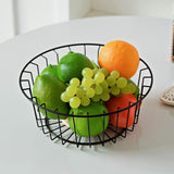 Maxbell Fruit Basket with Wood Base Stylish Practical Fruit Vegetable Storage Basket 25cmx9.5cm