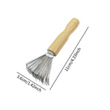 Maxbell 2 Pieces Hair Brush Cleaner Wooden Handle for Detangling Combs Pick Cleaning