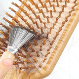 Maxbell 2 Pieces Hair Brush Cleaner Wooden Handle for Detangling Combs Pick Cleaning
