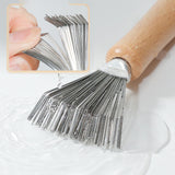 Maxbell 2 Pieces Hair Brush Cleaner Wooden Handle for Detangling Combs Pick Cleaning