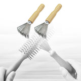 Maxbell 2 Pieces Hair Brush Cleaner Wooden Handle for Detangling Combs Pick Cleaning