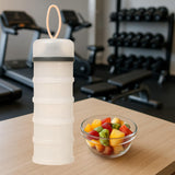 Maxbell Protein Container Multipurpose Snack Storage Box for School Workout Exercise white