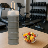 Maxbell Protein Container Multipurpose Snack Storage Box for School Workout Exercise gray
