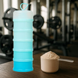 Maxbell Protein Container Multipurpose Snack Storage Box for School Workout Exercise blue