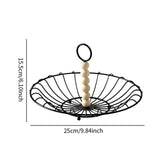 Maxbell Wire Fruit Basket with Handle Server Tabletop Fruit Vegetable Storage Basket B