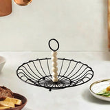 Maxbell Wire Fruit Basket with Handle Server Tabletop Fruit Vegetable Storage Basket B