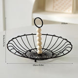 Maxbell Wire Fruit Basket with Handle Server Tabletop Fruit Vegetable Storage Basket B