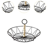 Maxbell Wire Fruit Basket with Handle Server Tabletop Fruit Vegetable Storage Basket C