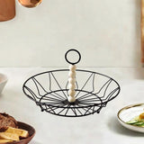 Maxbell Wire Fruit Basket with Handle Server Tabletop Fruit Vegetable Storage Basket C
