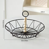 Maxbell Wire Fruit Basket with Handle Server Tabletop Fruit Vegetable Storage Basket C