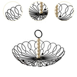 Maxbell Wire Fruit Basket with Handle Server Tabletop Fruit Vegetable Storage Basket D