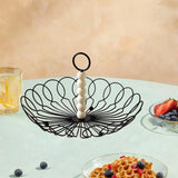 Maxbell Wire Fruit Basket with Handle Server Tabletop Fruit Vegetable Storage Basket D