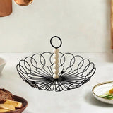 Maxbell Wire Fruit Basket with Handle Server Tabletop Fruit Vegetable Storage Basket D