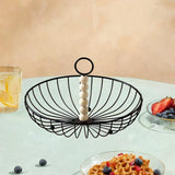 Maxbell Wire Fruit Basket with Handle Server Tabletop Fruit Vegetable Storage Basket G