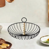 Maxbell Wire Fruit Basket with Handle Server Tabletop Fruit Vegetable Storage Basket G