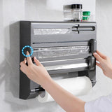 Maxbell Foil and Plastic Wrap Organizer Convenient Versatile with Paper Towel Holder
