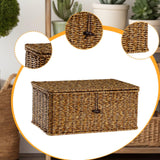 Maxbell Storage Basket with Lid Shelf Basket Storage for Kitchen Nursery Living Room 36 cmx23 cmx16 cm
