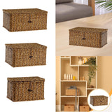 Maxbell Storage Basket with Lid Shelf Basket Storage for Kitchen Nursery Living Room 36 cmx23 cmx16 cm