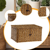 Maxbell Storage Basket with Lid Shelf Basket Storage for Kitchen Nursery Living Room 24 cmx14 cmx14 cm