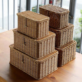 Maxbell Storage Basket with Lid Shelf Basket Storage for Kitchen Nursery Living Room 24 cmx14 cmx14 cm